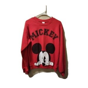 Disney Mickey Mouse Red Pullover Sweatshirt Womens Small (3-5) By Disney